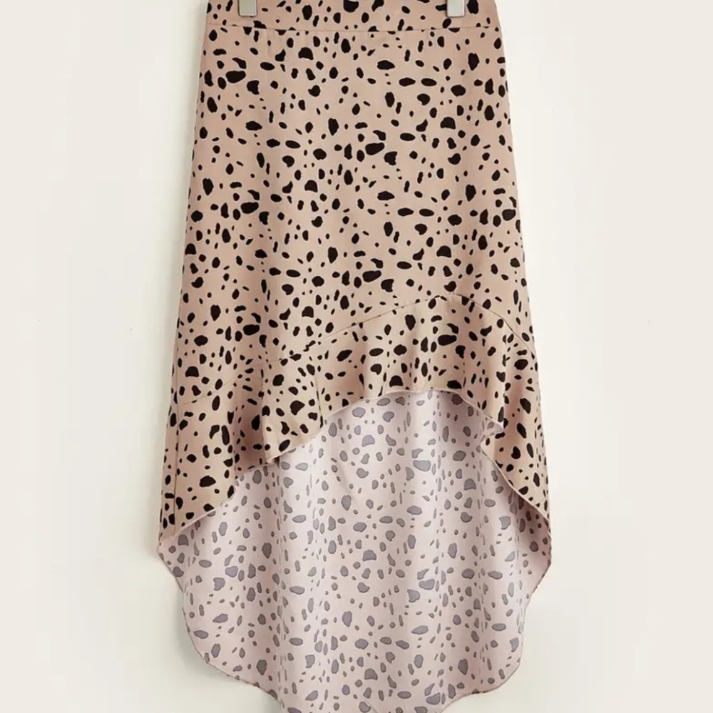 Asymmetrical Dalmation Print Skirt Size Medium